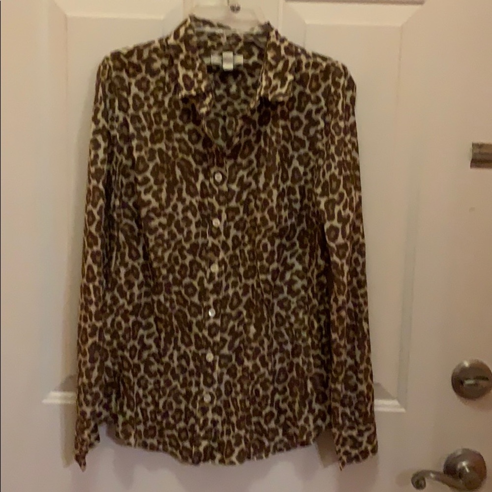 Leopard print J.Crew Perfect shirt size 0